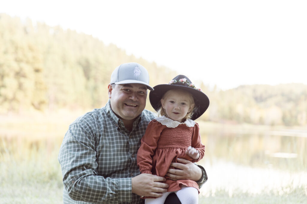 Father with children in the Black Hills;
Father's Day family photography