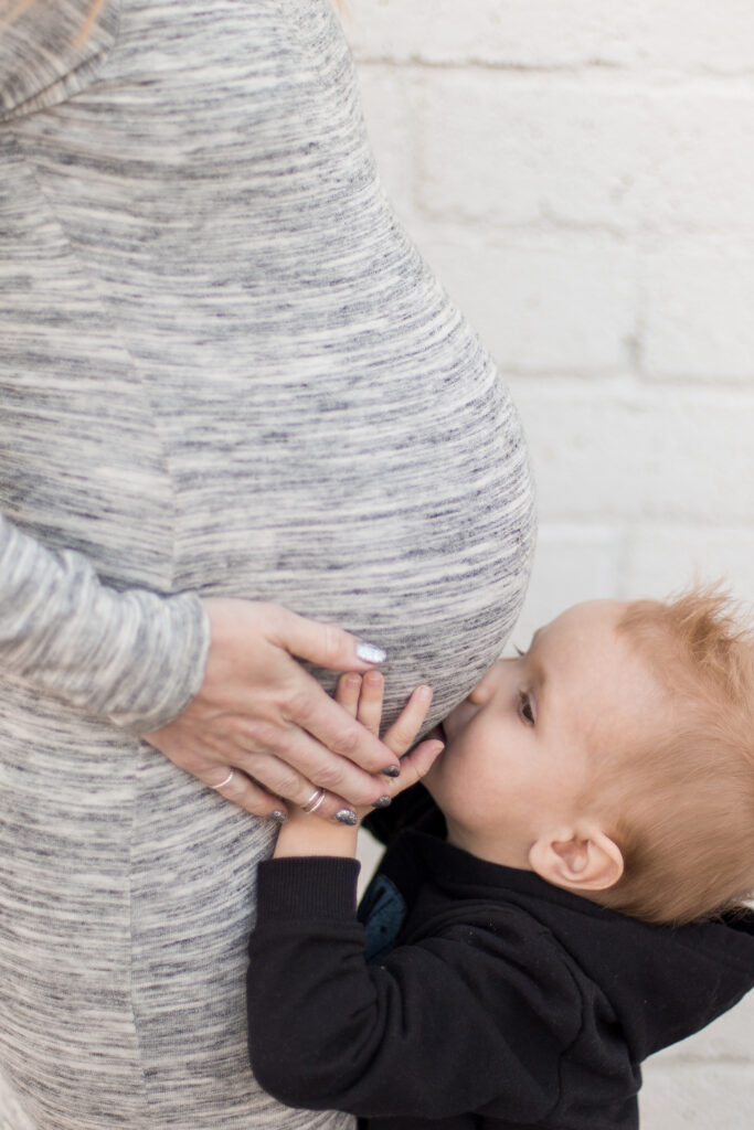 Mother and son at a maternity Photo Session