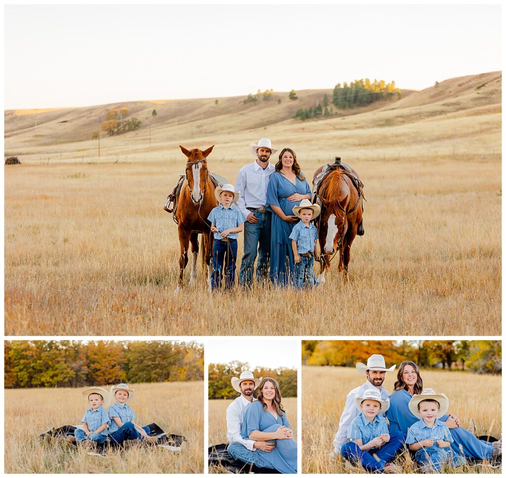 family photo session with horses