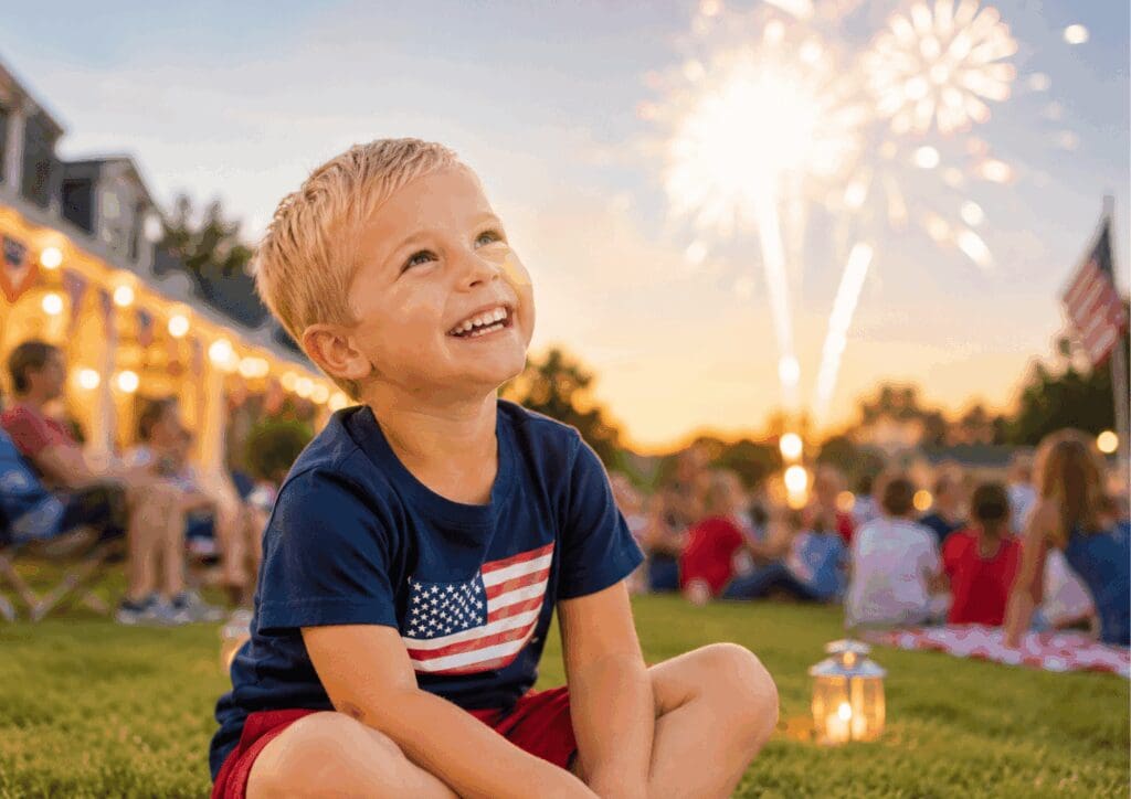 RDP Little boy watching Fireworks